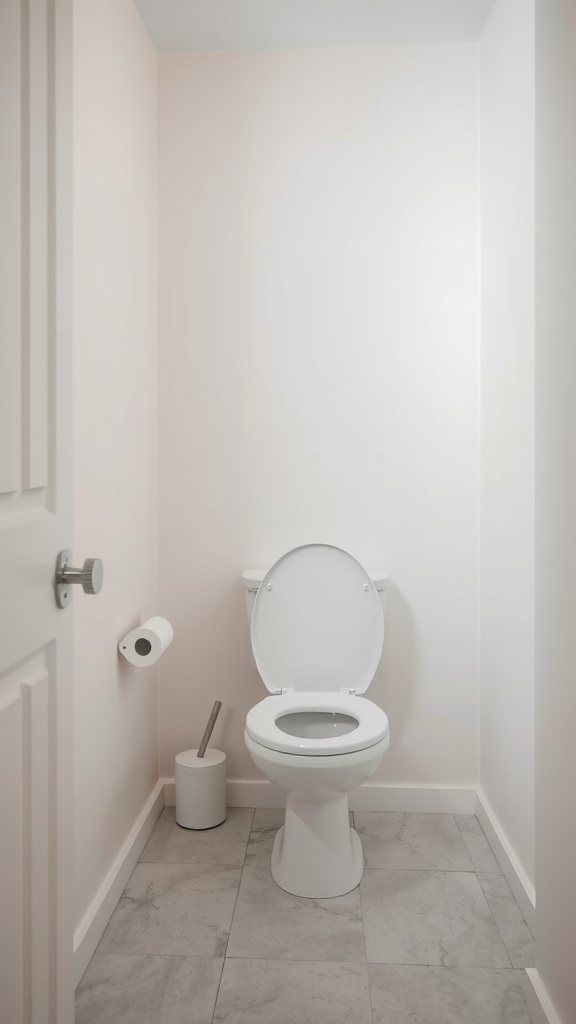 A small, neat toilet room with light-colored walls and modern fixtures