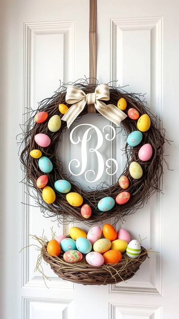 29 Creative Easter Egg Wreaths You Can Make from Dollar Tree Items