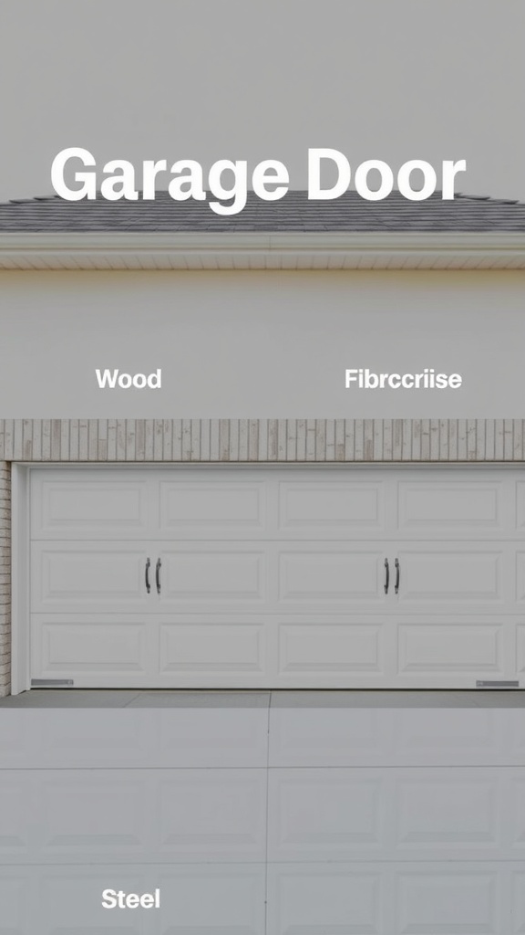 Garage door options: Wood, Fiberglass, Steel